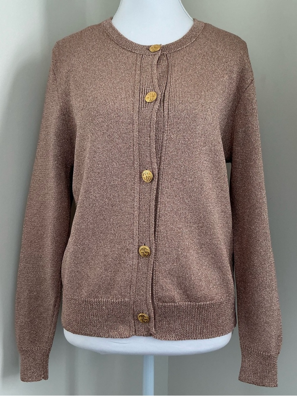 Women's Metallic Knit Tank & Cardigan Set - Blush - Picture 2 of 12